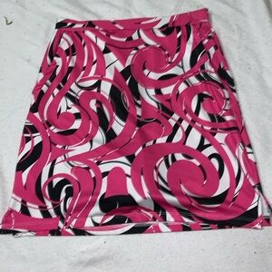 Michelle PARISOU golf skirt skort walking sport pink black and white swirl Large